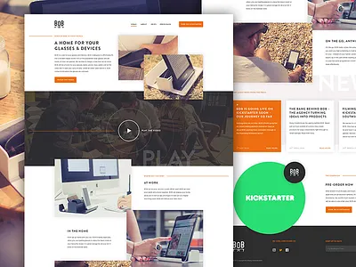 BOB - a home for your glasses & devices kickstarter product startup ui website
