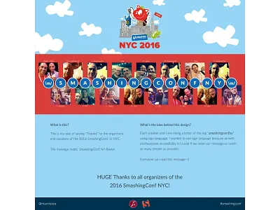 SmashingConf NY 2016 - Thank You! Banner sign language smashing smashing conf smashing magazine smashingconf