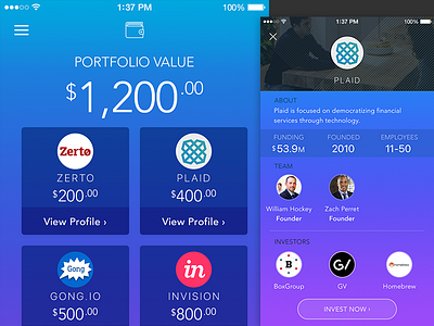 Investment App investment ios ui ux