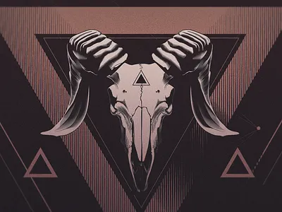 Memorial to a Sheep artshow poster simple skull vector