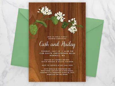 Mayflower Bridal Shower Invite botanicals bridal shower flowers illustration invitation mayflower