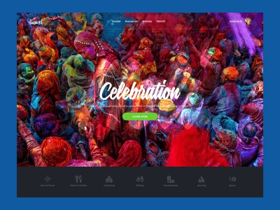 Discover inspiring and new places ae animation gif ixd landing page photos ui ux webdesign