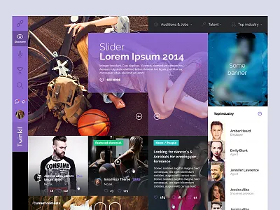 Twinkll website. Homepage artist black girls homepage model photographer responsive social ui ux web webdesign