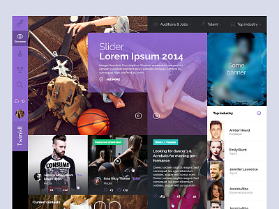 Twinkll website. Homepage artist black girls homepage model photographer responsive social ui ux web webdesign