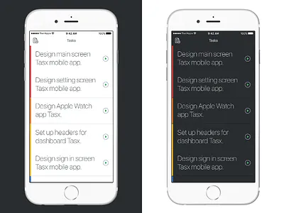 Light mode vs Dark mode app daily dark green management project tasks time time management white