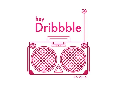 Yo! boombox debut first shot illustration line art pink speaker