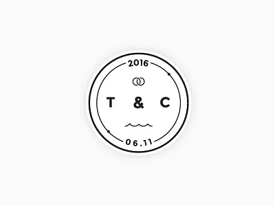 Wedding Seal crest marriage ocean seal stamp sticker wedding