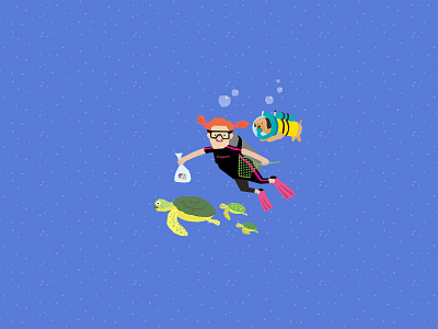 In the ocean app beach cosmic paul flap kids ocean puppy scuba turtle