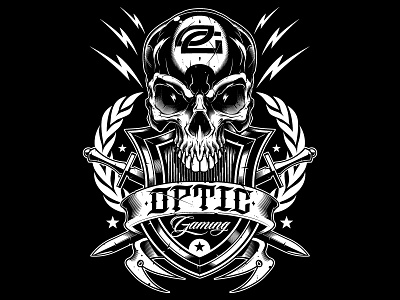 Optic Gaming merch jared mirabile optic optic gaming skull skull vector sweyda vector illustration