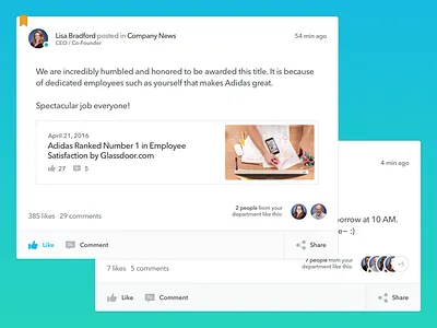 Enterprise Social Communication Tool and Intranet collaboration comments communication department enterprise feed intranet product saas social ui ux