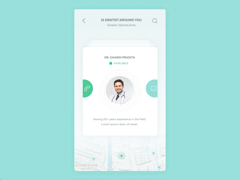 Medical App Interaction animation app call chat doctor interaction ios material medical mobile principle swipe