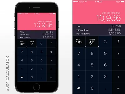 004 DailyUI - Calculator 004 calculator challenge dailyui mobile sketch sketchapp ui user ux