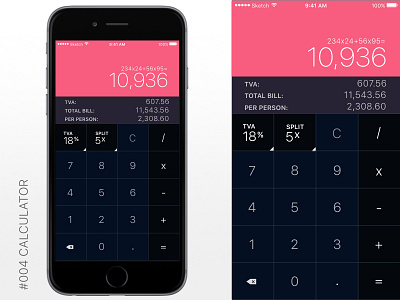 004 DailyUI - Calculator 004 calculator challenge dailyui mobile sketch sketchapp ui user ux