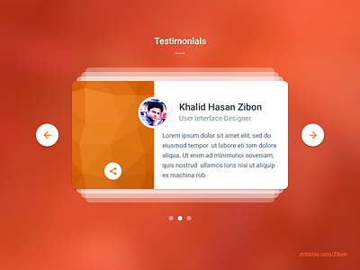Testimonial Card - Free PSD card material orange testimonial
