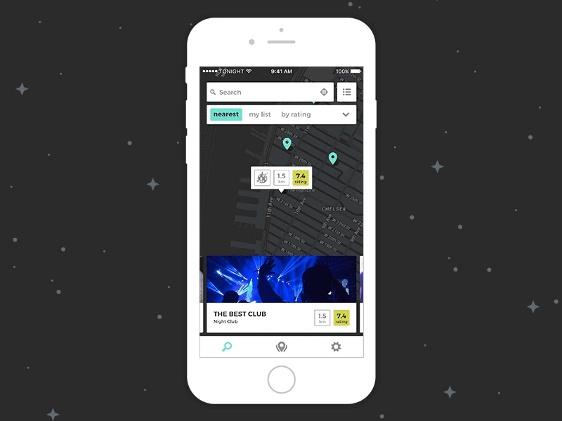 Tonight app animation app design interface ios mobile ui ux