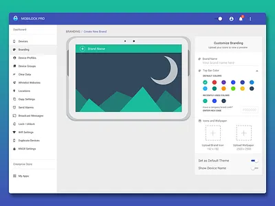 Branding - MobiLock Pro Dashboard android arkwerk branding dashboard ui ux web design website