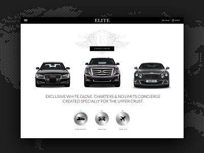 Homepage design for Elite Charter charter service webdesign website