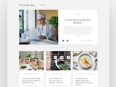 Blog Design blog card design cards grid interface layout material minimal redesign template ui ux