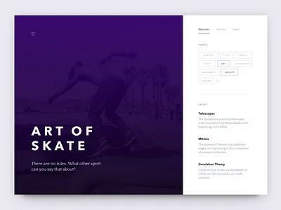 Art Of Skate article blog minimal ui