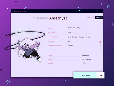 Amethyst Profile amethyst cartoon network crystal gems gems profile steven universe