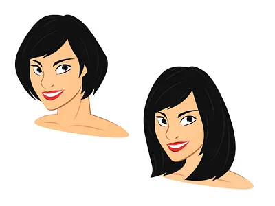 Long or Short? 2d female hair long short smile