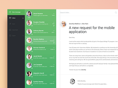 Email App Concept app avatar concept email icon idea inbox sent