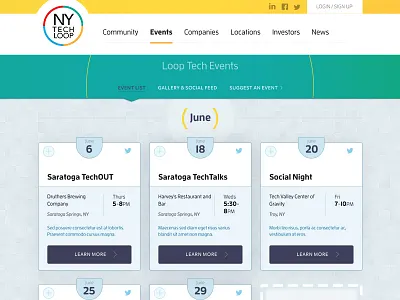 NY Tech Loop Site social ui web web design