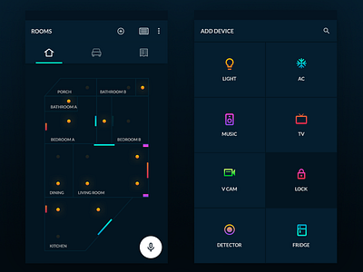 Connected Home android connected car connected home iot material design mobile