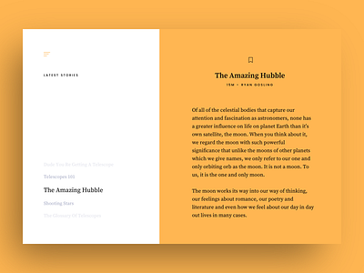 Story article minimal reader ui web