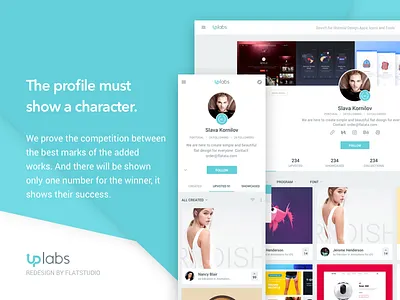 UpLabs - Profile adaptive avatar cover material profile redesign responsive ui uplabs ux
