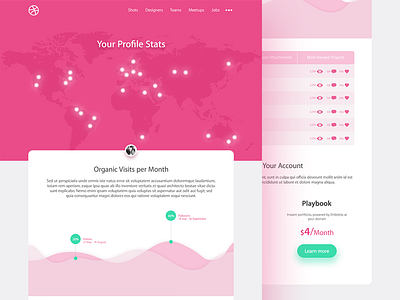 Dribbble Stats - Day 4 chart daily design design challenge dribbble freelance graph profile statistics stats summary ui ux