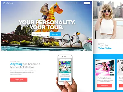 Lokal Hero app clean dash minimal responsive startup ui ux web website