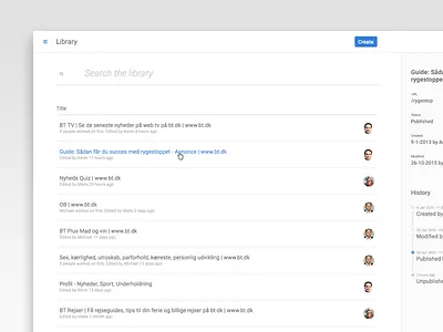 Library view design icon library list manager material site ui ux