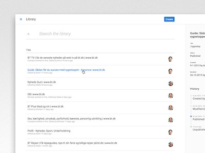 Library view design icon library list manager material site ui ux