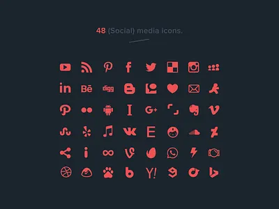 48 free social media icons (vector) ai branding free freebie freebies freelance icon icons illustration illustrations logo media playground psd social social media social media icons socialmedia typography vector