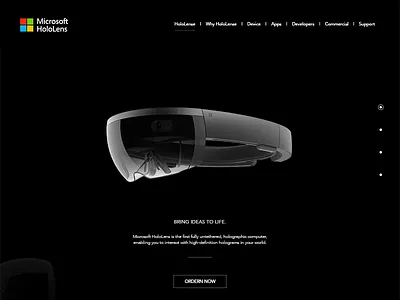 Microsoft Hololens hololens landing microsoft page web website