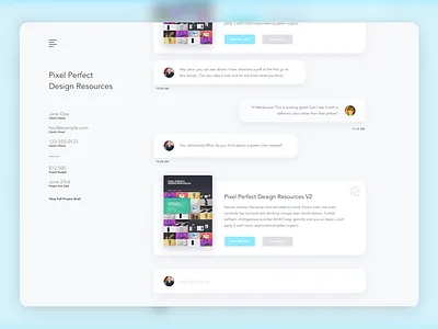 Client Communication App Concept chat project shadow ui