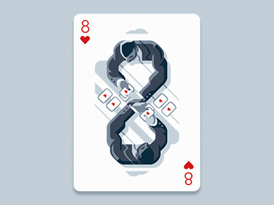 Playing Arts - 8 of hearths cards contest eight flat geometric hearths illustration playing arts
