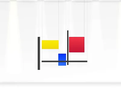 Hanging Mondrian abstract art geometry museum pietmondrian primary sketch vector white