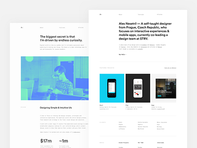 Portfolio Summary 2016 ales nesetril circular design portfolio gradient map grid minimal mono one page personal site portfolio summary