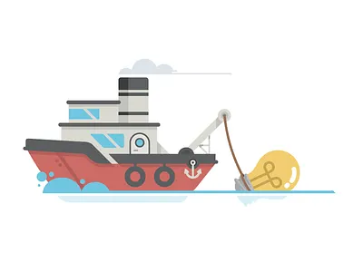 Tugboat Consulting anchor boat bulb cloud flat sail ship tow tug water