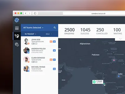 Tracking Dashboard dashboard logistics map material design tracking ui ux web