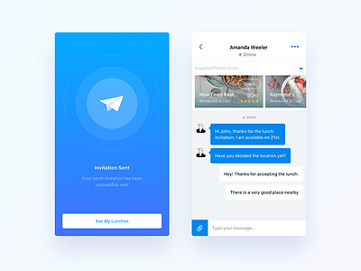 Location and Chat - UI UX Design android chat conversation food gps ios location message navigation social