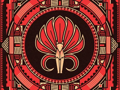 Ninetales border chinese decoration fox illustration pattern pokemon tales