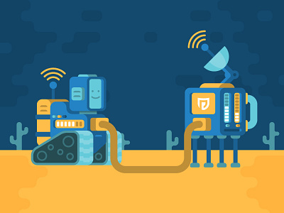 Download cartoon connection download happy illustration proxy robot server software upload wire