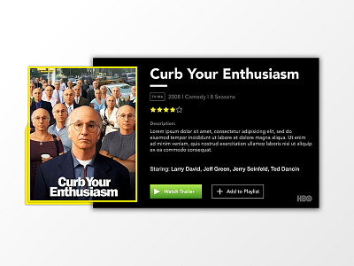 Day 045 - Info Card card comedy curbyourenthusiasm dailyui hbo infocard larrydavid shot tv