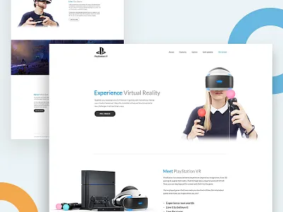 Playstation VR Landing Page Concept app landing page debuts shot dribbble best shot landing page playstation ui ux