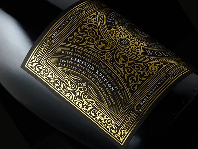 Limited Rose ampersand classic foil gold label letterpress limited edition typography wine