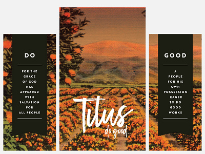 Titus Series Stage Backdrop banners church des moines farm fruit good iowa oranges series stage titus