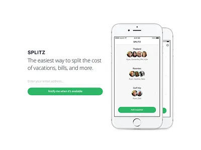 Splitz landing page app website clean homepage ios landing page simple